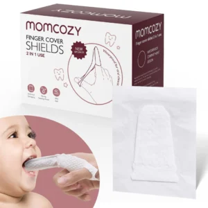 Momcozy Baby Finger Toothbrush – Soft Gum & Tongue Cleaner with Wipes for Infant Oral Care