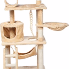 Cat Tree Cat Tower Condo Activity Tree with Hammock 5ft (Beige)