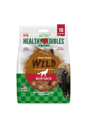 Nylabone Healthy Edibles Wild Bison Natural Dog Treats Small 16 Count