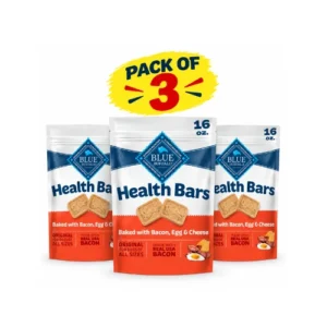 Blue Buffalo Health Bars Bacon, Egg & Cheese Dog Treats 16 oz – Pack of 3