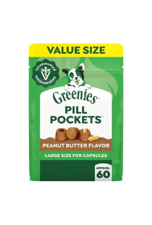 Greenies Pill Pockets for Dogs Capsule Size Peanut Butter 60 Count
