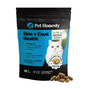 Pet Honesty Omega-3 Cat Skin & Coat Supplement Crunchy & Creamy Chews